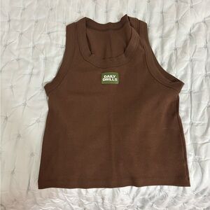 DAILY DRILLS brown tank top